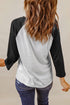 Black Christmas Truck Letter Graphic Print Color Block Top